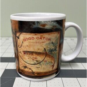 Good Catch Fisherman Coffee Mug Stoneware Made In Thailand Pre Owned